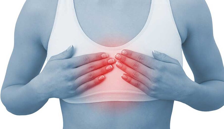 Усещането за сърдечна болка, придружаващо гръдната остеохондроза, се увеличава при палпиране на прешлените